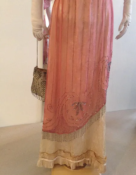 Female pink chiffon dress Ukraine 1910