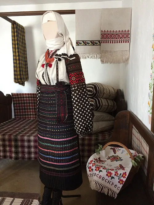 Vintage female folk outfit from Ukraine early 20th century