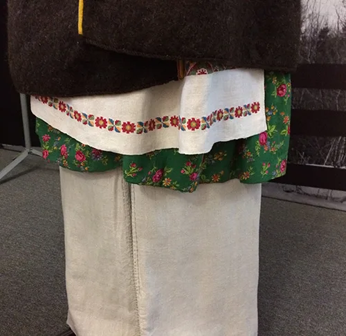 Traditional costume for Malanka carnival festivities early 20th century