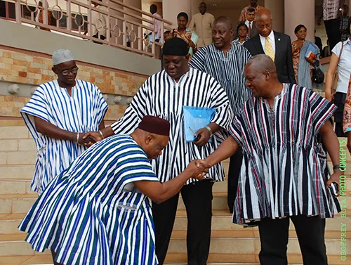 Traditional attire of Ghana. Bright African patterns with deep meaning form great authentic garments