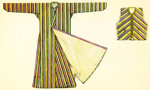 National costume of Egypt. Long and loose multi-layered outfits and NO ancient wrap-around garments
