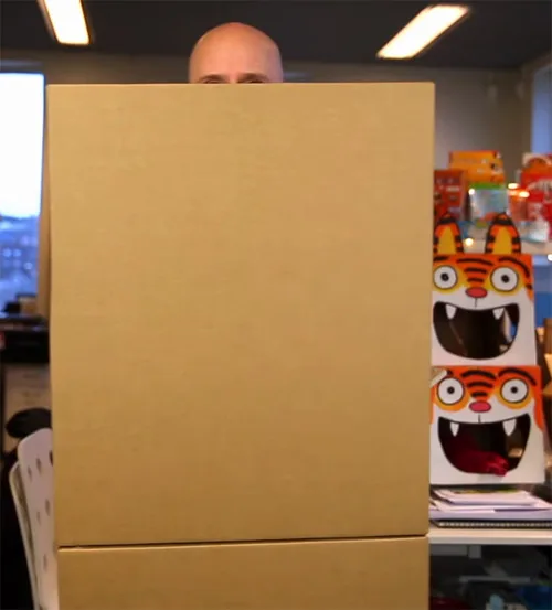 Traditional self-made cheap but funny cardboard Santa Suit