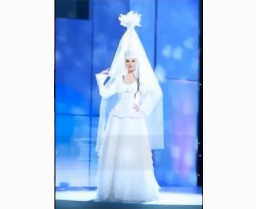 Kazakh koilek bride’s spring-summer wedding dress