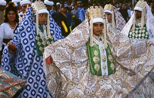 Wedding clothing with ethnic motifs from Morocco