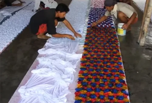 Indonesian batik. It takes 14 steps to make batik fabric
