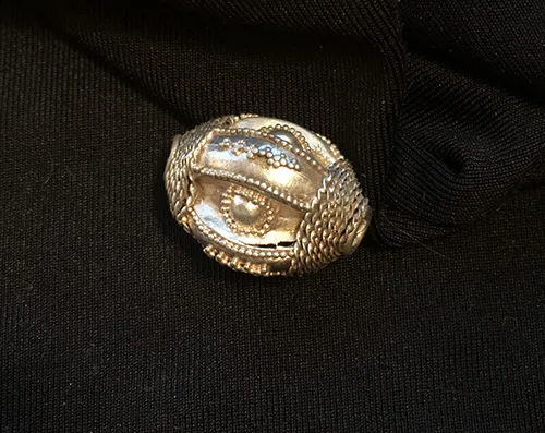 Original silver bead decorated with skan and zern Early Kievan Rus