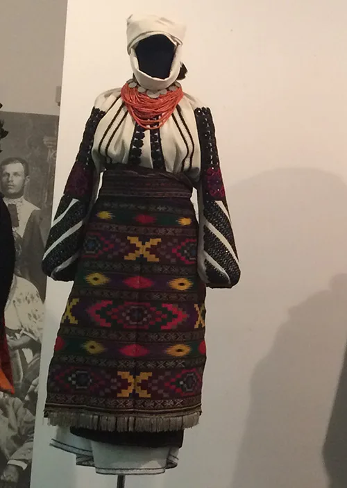Traditional costume of married woman from Borshchiv Ternopil region of Ukraine
