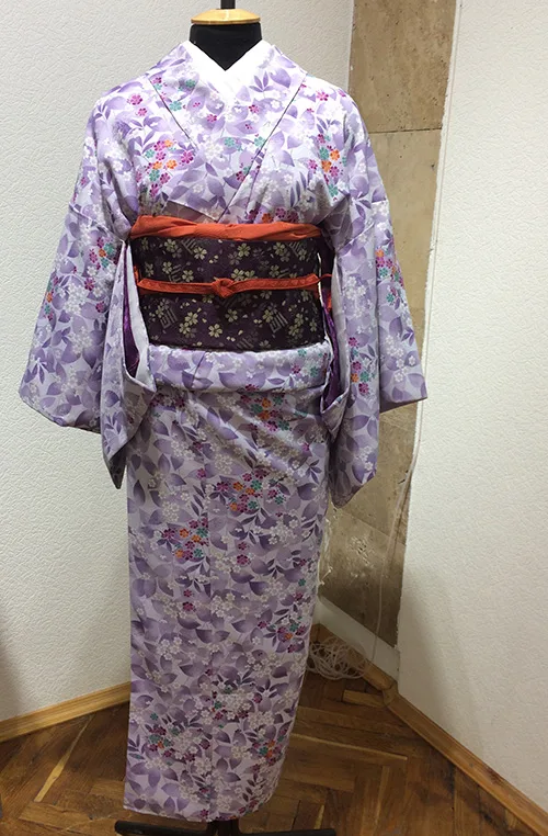 Japanese traditional kimono and obi belt