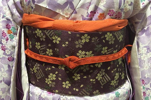 Japanese traditional kimono and obi belt
