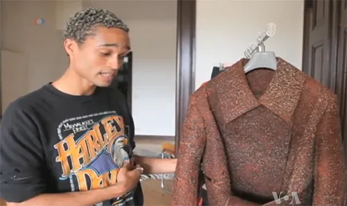 Modern fashion designers use Ugandan traditional barkcloth. European top fashion trend