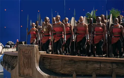 Folk African costumes in Black Panther movie