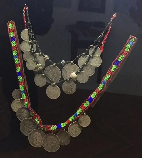 Two necklaces made from beads and silver dukach coins late 19th – early 20th century