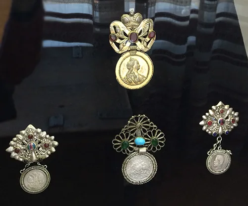 Intricate Ukrainian traditional dukach jewelry