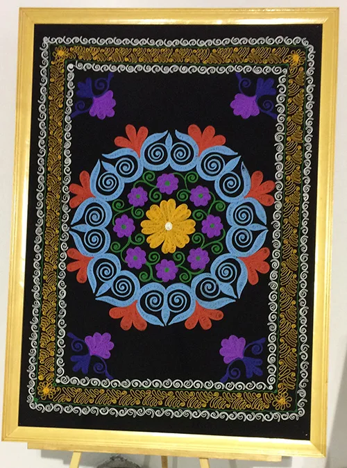 Traditional embroidery patterns in Tajikistan