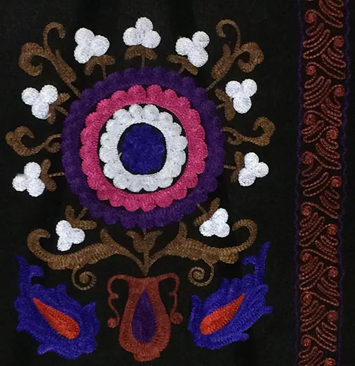 Traditional embroidery patterns in Tajikistan