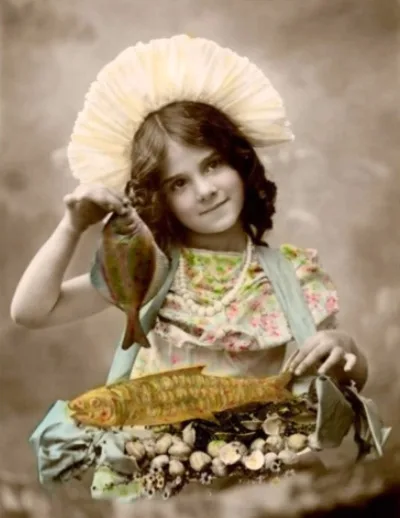 Colorized photos of adorable Edwardian-era girls
