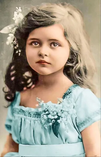 Colorized photos of adorable Edwardian-era girls