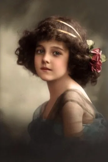 Colorized photos of adorable Edwardian-era girls