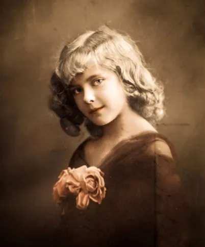 Colorized photos of adorable Edwardian-era girls