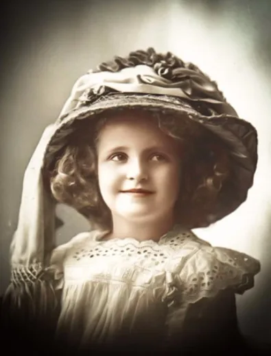 Colorized photos of adorable Edwardian-era girls