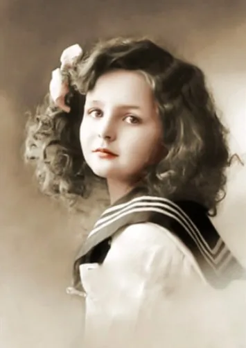 Colorized photos of adorable Edwardian-era girls