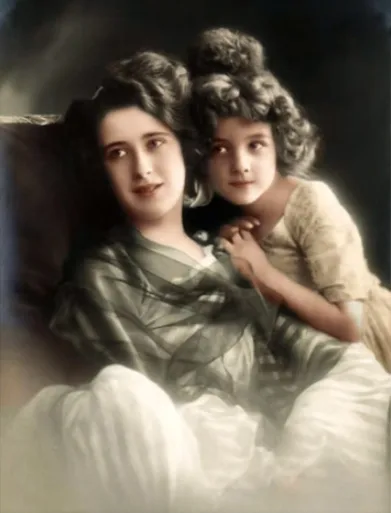 Colorized photos of adorable Edwardian-era girls