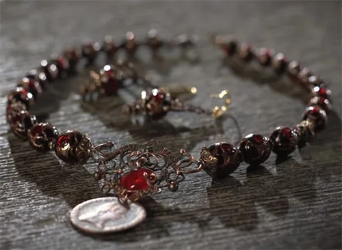 Beautiful jewelry set necklace and earrings Roksolyana Shymchuk Ethno-gallery