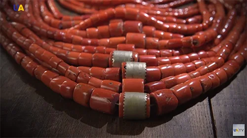 Vintage coral necklace with silver adornments Kobrynsky National Museum of Folk Art