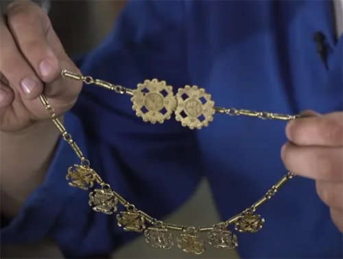 Brass zgarda necklace from western Ukraine Carpathian region Yaroslav Tyminskyi