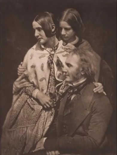 James Fillans with his two daughters by Hill and Adamson 1845