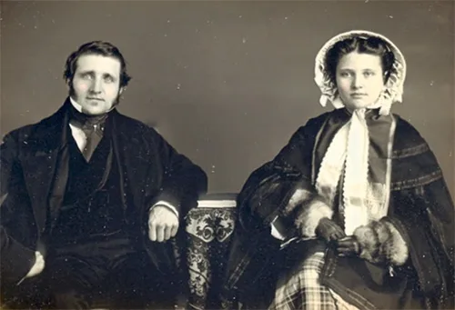 Vintage photos of wealthy Victorian couples in authentic clothing and jewelry