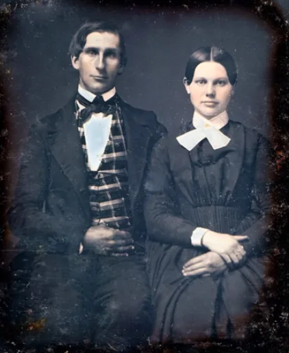 Vintage photos of wealthy Victorian couples in authentic clothing and jewelry
