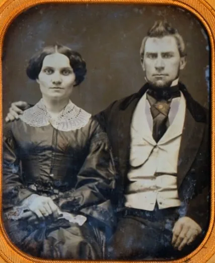 Vintage photos of wealthy Victorian couples in authentic clothing and jewelry