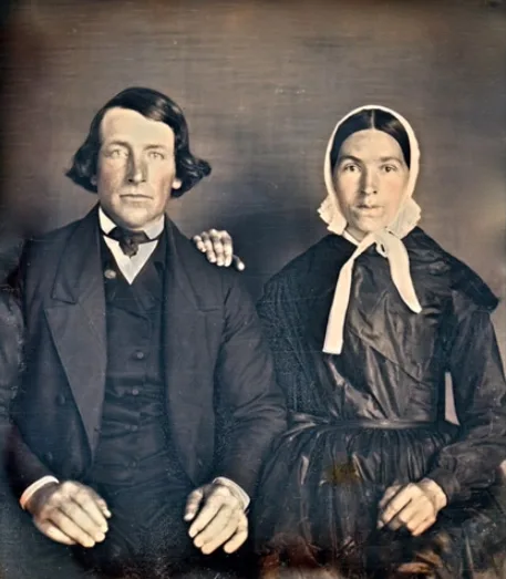 Vintage photos of wealthy Victorian couples in authentic clothing and jewelry