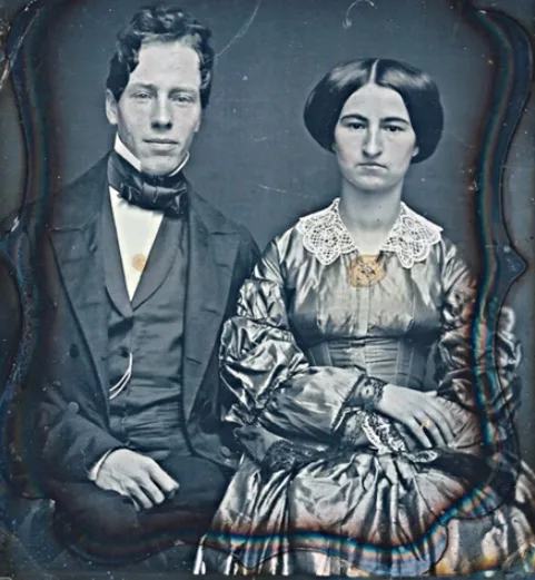 Vintage photos of wealthy Victorian couples in authentic clothing and jewelry