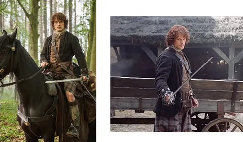 Movie costumes of Jamie Fraser in Outlander series