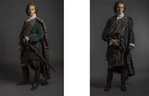 Movie costumes of Jamie Fraser in Outlander series