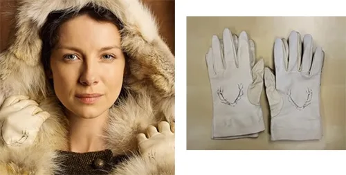 Stage costumes of Outlander series. Scottish 18th-century clothing of Claire Fraser