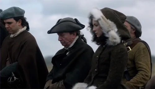 Stage costumes of Outlander series. Scottish 18th-century clothing of Claire Fraser