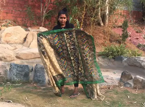 How to wear pants-style sari. Indian Meenakshi sari