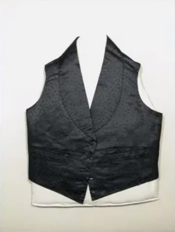silk satin brocade single-breasted waistcoat