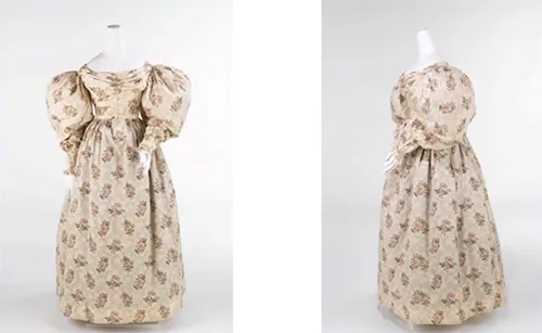 cotton&linen dress from between 1830-1835
