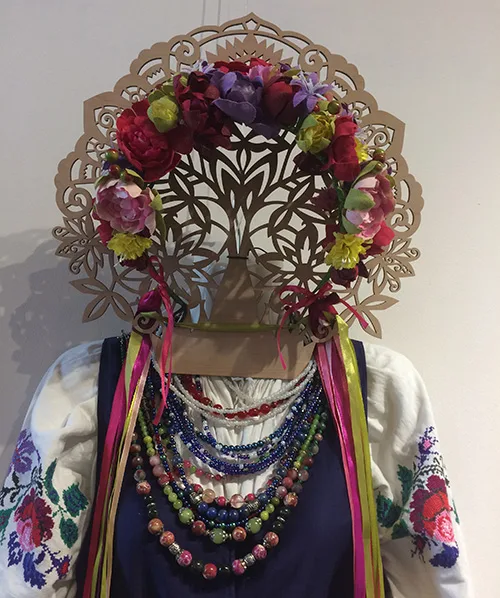 Vintage female costume of a bride, early 20th century