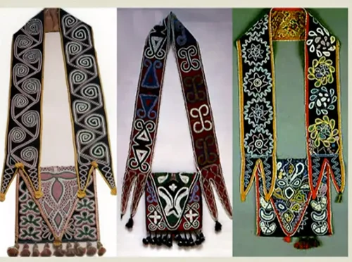 Cherokee clothing in 1800-1840. Spinning, weaving, beading