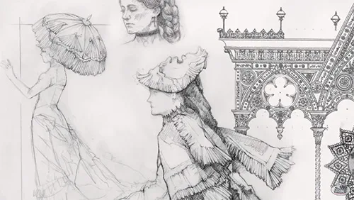 Crimson Peak stage costumes and their real-life historical equivalents