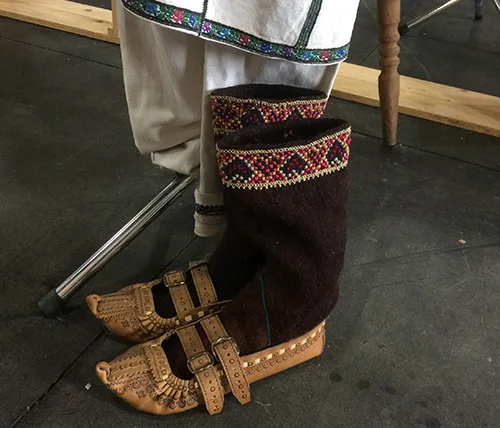 Male leather shoes called postoly from western Ukraine