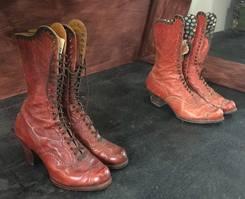 Vintage Ukrainian shoes. Various leather footwear from late 19th – early 20th century