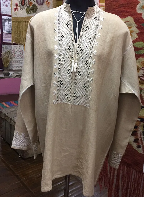 Modern Ukrainian male embroidered shirt