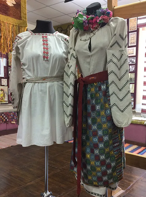 Vintage Ukrainian women’s costume and embroidered shirt