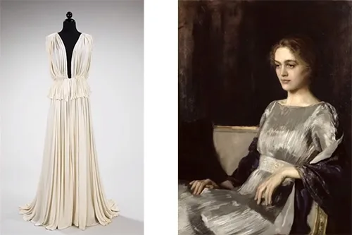 fashionable pleated fabric from the early 20th century
